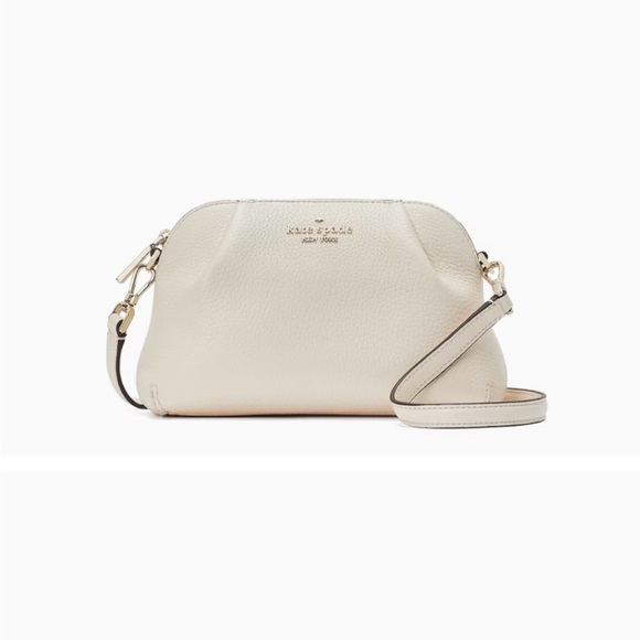 kate spade Handbags - KATE SPADE DUMPLING PEBBLED LEATHER CONCE PARCHMENT